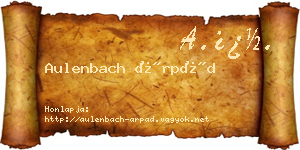 Aulenbach Árpád névjegykártya
