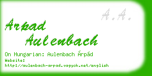 arpad aulenbach business card